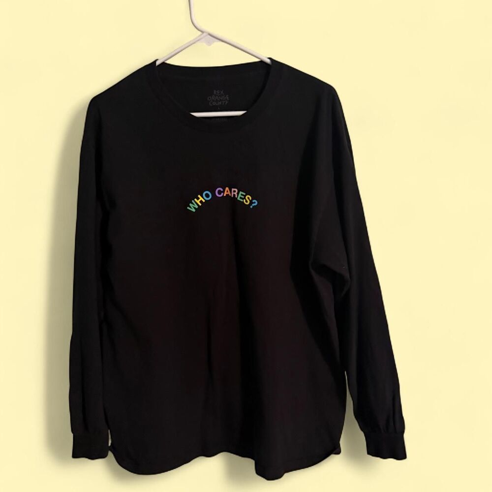 Rex Orange County Shirt Mens L Black Who Cares Tour Long Sleeve Concert